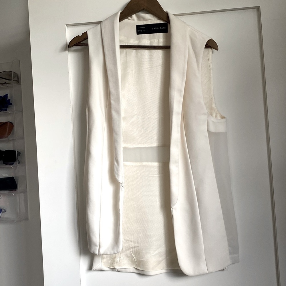 Zara white vest with sheer panels medium